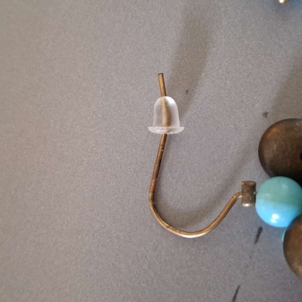 Turquoise & Bronze Dangle Earrings - Picture 4 of 4